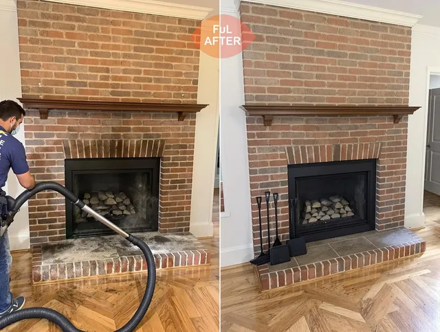South Gate Chimney Sweep carefully sanitizing a fireplace in South Gate, CA